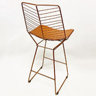 Kit 4 Banquetas Alta Para Cozinha Bertoia Retrô Cor Cobre - P