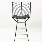 Kit 4 Banquetas Alta Para Cozinha Bertoia Retrô Cor Preta - P