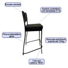 Kit 4 Banquetas Alta Para Cozinha Empilhável Preta Assento E