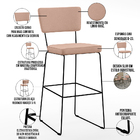 Kit 4 Banquetas Alta Para Cozinha Sala De Jantar Base Em Aço