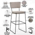 Kit 4 Banquetas Alta Para Cozinha Sala De Jantar Base Em Aço