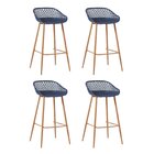 Kit 4 Banquetas Alta Polipropileno E Aço Mônaco Espresso Móve