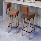 Kit 4 Banquetas Alta Retrô Com Encosto Marais Café