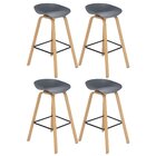 Kit 4 Banquetas Altas Bancada Cozinha Cassia Bd 76 Cm Cinza E