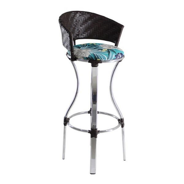 Kit 4 Banquetas Altas Conforto Alumínio Polido Fibra Sintétic