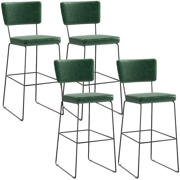 Kit 4 Banquetas Altas Cozinha Sala Jantar Base Em Aço Fixa Al