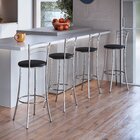 Kit 4 Banquetas Altas Cromadas Bc26/a - A101 Cromado/preto