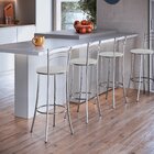 Kit 4 Banquetas Altas Cromadas Bc26/a - A102 Cromado/branco