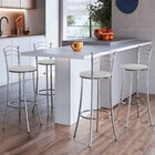 Kit 4 Banquetas Altas Cromadas Bc26/a - A102 Cromado/branco