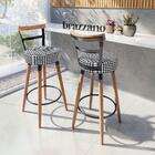 Kit 4 Banquetas Altas Estofadas 98cm Com Encosto Opala  Cardan