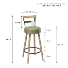 Kit 4 Banquetas Altas Estofadas 98cm Com Encosto Opala  Verde