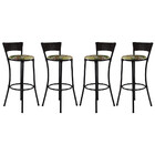 Kit 4 Banquetas Altas Forts Aço Carbono Fibra E Sintética Ace