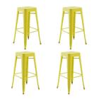 Kit 4 Banquetas Altas Iron Tolix Titan Rivatti Amarela Base M