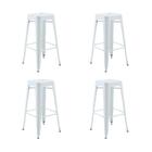 Kit 4 Banquetas Altas Iron Tolix Titan Rivatti Branca Base Me