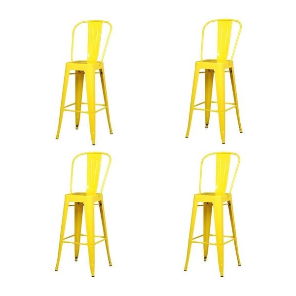 Kit 4 Banquetas Altas Iron Tolix Titan Rivatti Encosto Alto A