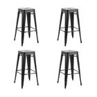 Kit 4 Banquetas Altas Iron Tolix Titan Rivatti Preta Base Met