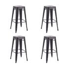 Kit 4 Banquetas Altas Iron Tolix Titan Rivatti Preta Fosca Ba