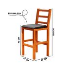 Kit 4 Banquetas Altas Madeira Maciça Assento Estofado Preto F