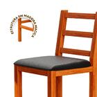 Kit 4 Banquetas Altas Madeira Maciça Assento Estofado Preto F