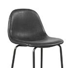 Kit 4 Banquetas Altas Tânia Rivatti Pu Preto Vintage Base Aço