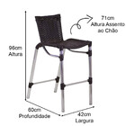 Kit 4 Banquetas Alumínio Fortaleza Alta Para Balcão Cozinha B