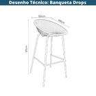 Kit 4 Banquetas Área Externa Drops Rivatti Em Polipropileno P