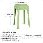 Kit 4 Banquetas Baixa Empilhável Nordica - Verde