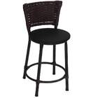 Kit 4 Banquetas Baixa Preta Junco Argila Com Assento Preto Fo