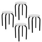 Kit 4 Banquetas Baixas Empilháveis Em Aço Maviê Sintético Bra