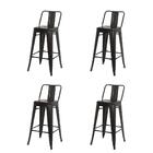 Kit 4 Banquetas Baixas Iron Tolix Titan Rivatti Encosto Baixo