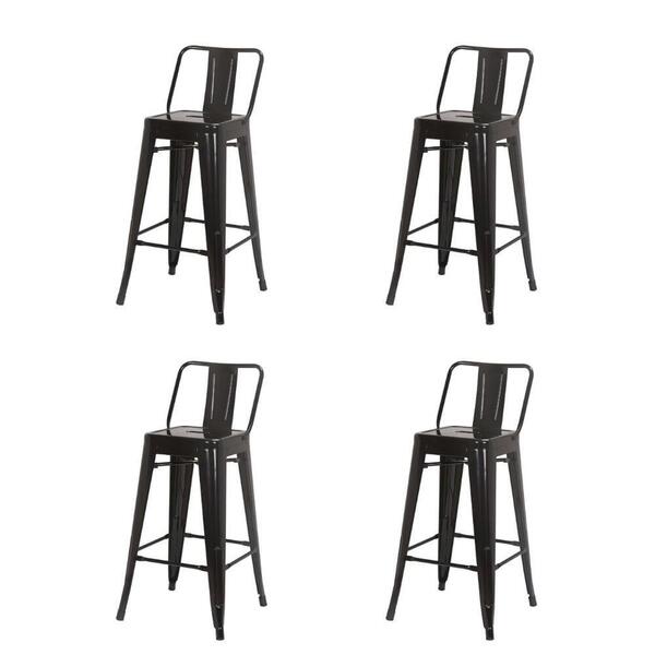 Kit 4 Banquetas Baixas Iron Tolix Titan Rivatti Encosto Baixo