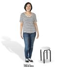 Kit 4 Banquetas Baixas Para Cozinha Em Aço Manu Sintético I01