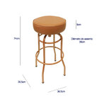 Kit 4 Banquetas Bar Altura 74cm Giratória Cobre Assento Cobre