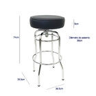 Kit 4 Banquetas Bar Altura 74cm Giratória Cromada Assento Pre