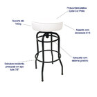 Kit 4 Banquetas Bar Altura 74cm Giratória Preta Assento Branco