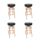 Kit 4 Banquetas Bar Altura Giratória Cobre Assento Preto