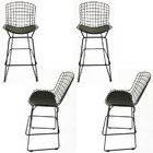 Kit 4 Banquetas Bertóia Preta Altura 60cm - Poltronas Do Sul