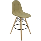 Kit 4 Banquetas Botonê Eiffel Assento Couro Base Fixa Madeira