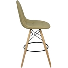 Kit 4 Banquetas Botonê Eiffel Assento Couro Base Fixa Madeira