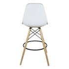 Kit 4 Banquetas Charles Eames Eiffel Wood Design Base Fixa Ma