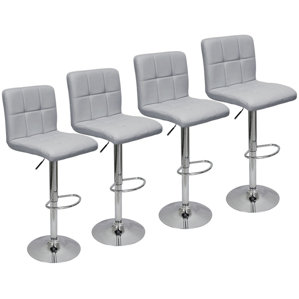 Kit 4 Banquetas Confort Gomos Estofada Couro Giratória C/ Reg