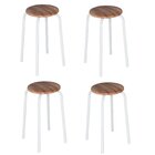 Kit 4 Banquetas Corino Espuma D12 48x33cm Aço Expert  Branco/