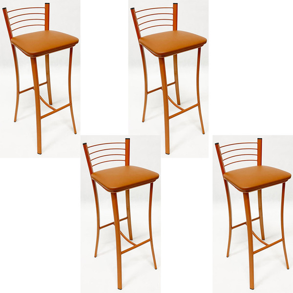 Kit 4 Banquetas Cozinha Cobre Alta Assento Cobre - Poltronas