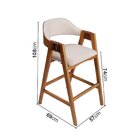 Kit 4 Banquetas De Madeira Maciça Tauari, Estofada E Braço De