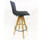 Kit 4 Banquetas Decorativa Angélica Nobuk Preto Base Madeira