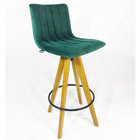 Kit 4 Banquetas Decorativa Angélica Veludo Verde Base Giratór