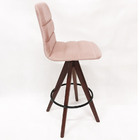 Kit 4 Banquetas Decorativa Helena Gomada Veludo Rosa Claro Ba