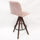 Kit 4 Banquetas Decorativa Helena Gomada Veludo Rosa Claro Ba