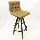 Kit 4 Banquetas Decorativa Jaque Capitonê Cor Caramelo Base M