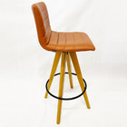 Kit 4 Banquetas Decorativa Jaque Cor Cobre Base Giratória Mad